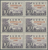 ** Finnland: 1930, Fahrt Von Luftschiff "Graf Zeppelin" Von Helsinki Nach Friedrichshafen, Postfrischer Senkrecht - Storia Postale