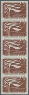 ** Thematik: Politik / Politics: 1957, UN New York. Imperforate, Vertical Strip Of 5 For The 3c Value Of The Issue "Huma - Unclassified