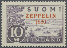 ** Finnland: 1930, Fahrt Von Luftschiff "Graf Zeppelin", Landschft 10 M Mit Rotem FEHLERHAFTEN Aufdruck "ZEPPELIN - Covers & Documents