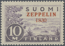 ** Finnland: 1930, Zeppelin 10 M. With Overprint Error "ZEPPELIN 1830" (instead Of 1930), Mint Never Hinged With - Covers & Documents