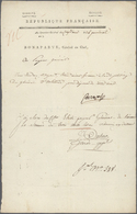Br Frankreich - Vorphilatelie: 1798/99 Ägyptenfeldzug: Brief Mit Vordruck "RÉPUBLIQUE FRANCAISE ... BONAPARTE, Gé - 1792-1815: Conquered Departments