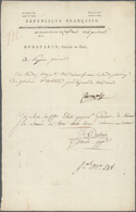 Br Frankreich - Vorphilatelie: 1798/99 Ägyptenfeldzug: Brief Mit Vordruck "RÉPUBLIQUE FRANCAISE ... BONAPARTE, Gé - 1792-1815: Départements Conquis