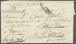 Br Frankreich - Vorphilatelie: 1815, "55/SARREBRUCK" (L2) 14.8.15 Zum Verwendungsende Der Französischen Departmen - 1792-1815: Dipartimenti Conquistati