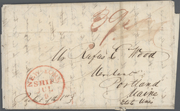 Br Frankreich - Vorphilatelie: 1835 (May 29), "FORWARDED BYH.EDWARDS&Co. PARIS" In Red And "Forwarded By EMERSON - 1792-1815: Départements Conquis