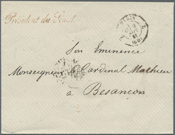 Br Frankreich - Vorphilatelie: 1861, PARIS (60) L, 9.NOV. 61, Along With Red Manuscript Type "President Du Senat" - 1792-1815: Conquered Departments