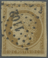 O Frankreich: Ceres 1849, 10 C. Gelbbraun, Vollrandiges Qualitätsstück - Used Stamps