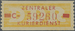 ** DDR - Dienstmarken B (Verwaltungspost A / Zentraler Kurierdienst): 1958, Wertstreifen Für Den ZKD, 1 - Autres & Non Classés