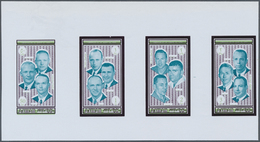 ** Thematik: Raumfahrt / Astronautics: 1971, Ajman. Complete Set APOLLO CREWS (8 Values) In Color Proofs With Additional - Other & Unclassified