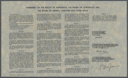 Br Thematik: Raumfahrt / Astronautics: 1971, USA. Sheet Bearing The "Space Rescue Agreement" Was Carried Aboard Apollo 1 - Other & Unclassified