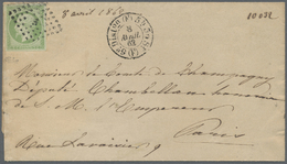 Br Frankreich: 1862, 5c. Green "Empire Nd", Single Franking On Local Lettersheet From Paris, Clearly Oblit. By  L - Usati