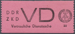 ** DDR - Dienstmarken D (Vertrauliche Dienstsachen): 1965, 20 Pfg. Schwarz Auf Helllilarosa, Postfrisch - Autres & Non Classés