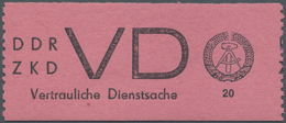 ** DDR - Dienstmarken D (Vertrauliche Dienstsachen): 1965, 20 Pfg. Schwarz Auf Hellrosa, Sehr Gut Gezäh - Andere & Zonder Classificatie