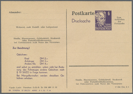 GA DDR - Ganzsachen: 1953. Privat-Drucksachen-Karte 6 Pf Violett Hauptmann "Arbeitsschutzinspektion Hal - Autres & Non Classés