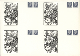 GA DDR - Ganzsachen: 1968 (ca.). FEHLDRUCK? - UNZERTRENNTER 4er-BLOCK Mit Der Privat-Postkarte 5 Pf Gra - Other & Unclassified