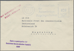 Br DDR - Besonderheiten: 1959, "MIT KURIERFLUG GENF-BERLIN", Roter L2 Auf Umschlag Mit Violettem L2 "Re - Andere & Zonder Classificatie