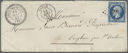 Br Frankreich: 1857, 20c. Blue "Empire Nd", Single Franking On Cover, Clearly Oblit. By Better PC "998" (Groupe L - Usati