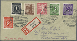 Br Berlin - Vorläufer: 1945, 10 Pfg. Und 12 Pfg. Bären Mit Zickzahnartigen Durchstich Auf Kleinformatig - Covers & Documents