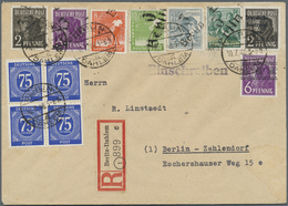 Br Berlin - Vorläufer: 1948, 2,6,8,10,12 U. 16 Pf. Mit Bez.-Hds. "3 Berlin" , 6 Pf. Bandaufdruck 2 Pf. - Storia Postale