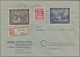 Br Berlin - Vorläufer: 1948, 50 Pfg. Und 16 Pfg. Leipziger Messe Je Komplett Mit Zufrankatur Auf Einsch - Brieven En Documenten