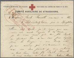 Br Thematik: Rotes Kreuz / Red Cross: 1870 "Ambulance Auxiliaire / Du Grand Seminaire / Strasbourg" In Red On Red Cross  - Croix-Rouge