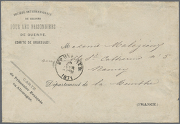 Br Thematik: Rotes Kreuz / Red Cross: 1871 Belgien Brief (Mgl.) Der "Société Internationale Des Secours POUR LES PRISONN - Croix-Rouge