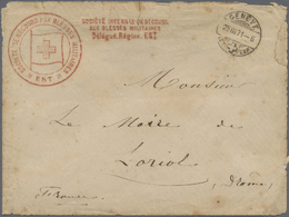 Br Thematik: Rotes Kreuz / Red Cross: 1871 Switzerland "Societe De Secours Aux Blessés Militaires Est" In Red On Cover F - Croix-Rouge