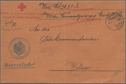 Br Thematik: Rotes Kreuz / Red Cross: 1916 Deutsches Reich Heeressache-WERT-Brief Mit Briefstempel V. Roten Kreuz Ab Fra - Croix-Rouge