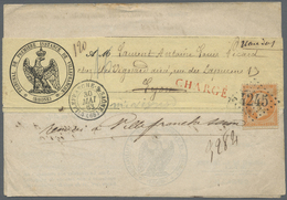 Br Frankreich: 1863/1872, 40 C Napoleon III Orange Und 2 C Ceres Rötlichbraun Je Auf Komplettem Streifband Mit In - Used Stamps