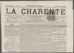 Br Frankreich: 1870, Naopléon III. 1 Olive-green, Block Of Four Tied By Printed Advance Cancellation To Front Of - Used Stamps