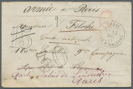 Br Frankreich: 1871. Stampless Cover "Armée Des Paris" From "Paris 12.5.71" To Vincennes And Retour To Paris. Add - Used Stamps