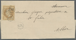 Br Frankreich: 1867, 10c. Bistre "laure", Single Franking On Letter Sheet Dated 1870, Clearly Oblit. By Four Stri - Used Stamps