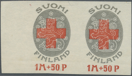 ** Thematik: Rotes Kreuz / Red Cross: 1922, Finnland. Rotes Kreuz 1M+50P Als Ungezähntes, Waagrechtes SR-Paar, Postfrisc - Croix-Rouge
