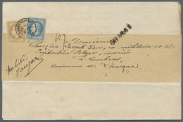 Br Frankreich: 1869, 10c. Bistre And 20c. Blue "Empire Laure" On Registered Wrapper From "LARGENTIERE 19 AVRIL 69 - Used Stamps