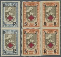 **/* Thematik: Rotes Kreuz / Red Cross: 1926, Estland. Lot Rot-Kreuz-Marken "Schwester Pflegt Verwundeten" Überdruckausg - Croce Rossa