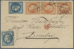 Br Frankreich: 1869, Empire Laure, 20c. Blue (2) And 40c. Orange (3), 1.60fr. Rate On Cover From MARSEILLE To BOM - Used Stamps