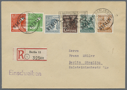 Br Berlin: 1948, 2 Pfg. - 5 Mark Schwarzaufdruck Auf 8 R-Luftbrücken-Briefen - Autres & Non Classés