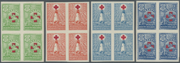 **/* Thematik: Rotes Kreuz / Red Cross: 1931, Finnland. Kpl. Rot-Kreuz-Satz In 4 Ungezähnten 4er-Blöcken. Obere Marken Z - Red Cross