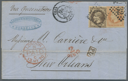 Br Frankreich: 1870, Empire Laure, Two Lettersheets 17.2./12.5. With Full Message At 70c. Rate From Bordeaux To N - Used Stamps