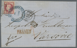 Br Frankreich: 1868, 80c. Rose "laure", Single Franking On Lettersheet From Paris To Warsaw/Russian Poland, Oblit - Used Stamps