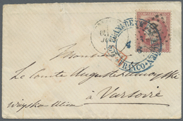 Br Frankreich: 1870, 80c. Rose "laure", Single Franking On Cover From Versailles To Warsaw/Russian Poland, Oblit. - Used Stamps
