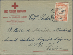 Br Thematik: Rotes Kreuz / Red Cross: 1936 Portugal 50 C. Orange Portofreiheitsmarke F.d. Rote Kreuz M. KOPFSTEHENDEM Au - Croix-Rouge