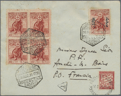 Br Thematik: Rotes Kreuz / Red Cross: 1938 Spanien 5x 45 C. Rot "Sanitäter M. Verletztem" U. 30 C. Portomarke Und Tax-o  - Croce Rossa