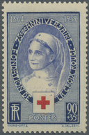 ** Thematik: Rotes Kreuz / Red Cross: 1939, France. Non Issued 90c+35c Red Cross With COLOR VARIATION: Black And Ultrama - Croix-Rouge