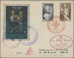 Thematik: Rotes Kreuz / Red Cross: 1950 Frankreich 8 Und 15 Fr. "Rotes Kreuz" (kompl. Satz) Auf Sonderumschlag "Appel De - Red Cross