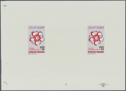 ** Thematik: Rotes Kreuz / Red Cross: 1985, Tunisia. Imperforate DeLuxe Proof Pair In Issued Colors For The Issue "Red C - Croix-Rouge