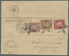 Br Frankreich: 1876, 10c. Brown On Rose "large Cipher" (2) And 80c. Rose, 1fr. Rate On Lettersheet From Paris To - Oblitérés