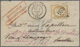 Br Frankreich: 1876, 15c. Bistre "large Cipher", Single Franking On Local Cover From Brulon, Clearly Oblit. By GC - Oblitérés