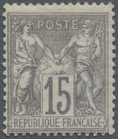 * Frankreich: 1876 "Sage" 15 C. Lilagrau In Type I, Ungebraucht Mit Falzspur, Links Ein Kurzer Zahn Und Kurze Ec - Oblitérés