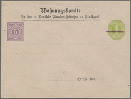 GA Thematik: Schießen, Waffen / Shooting, Marksmanship, Arms: 1875, Württemberg. Privat-Umschlag 5 Pf Viol. Ziffer Neben - Tiro (armi)