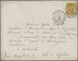 Br Frankreich: 1885. Envelope (tears And Creases) Addressed To 'Gaston Pinot, On French Messageries Maritimes Ret - Oblitérés